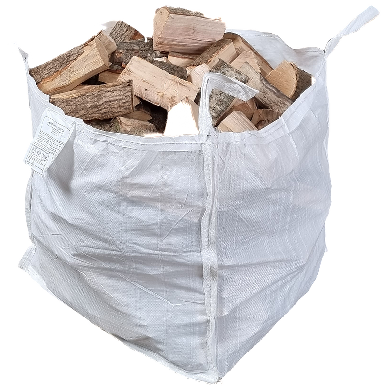 Bag of firewood on a white background