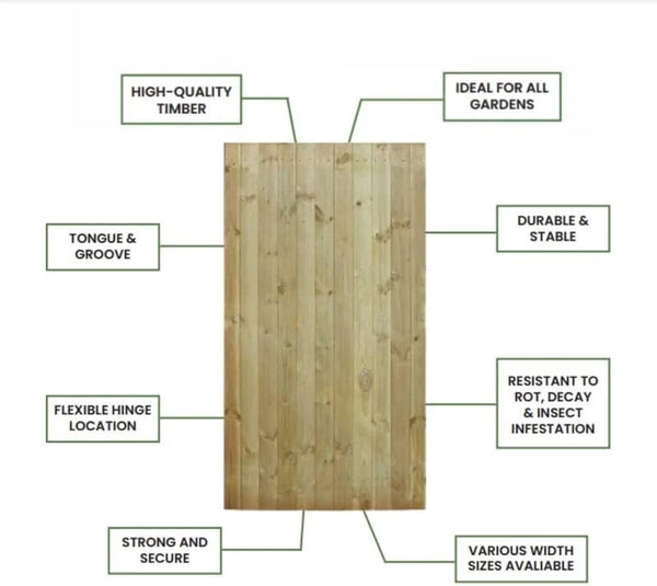 Wooden Garden Gates, Made To Measure, Quality Materials, Many Sizes Available.
